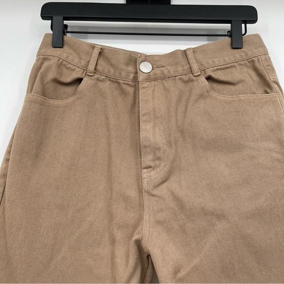 Vale Denim Classic High Rise Cropped Jeans raw hem Size 6 US Beige Brown - Picture 3 of 8